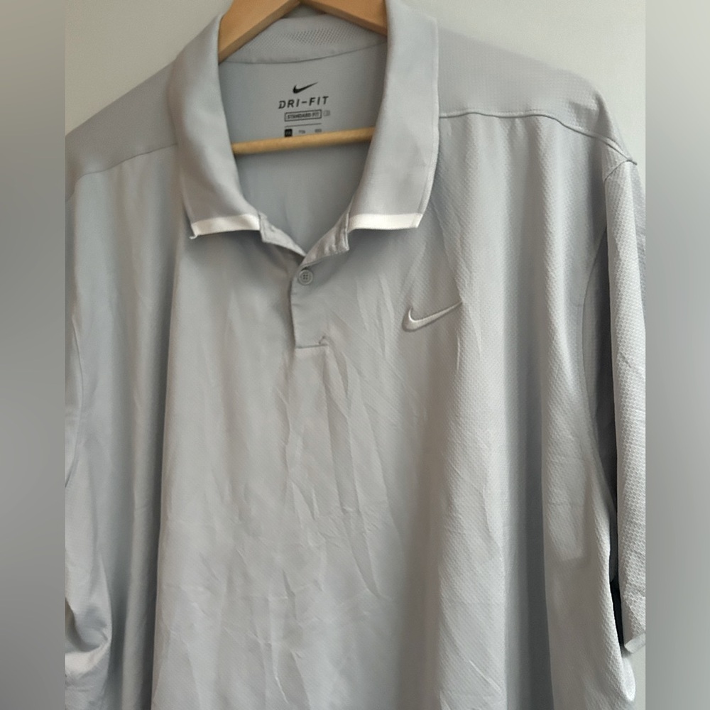 NIKE dryfit mens size 2XL grey golf polo
